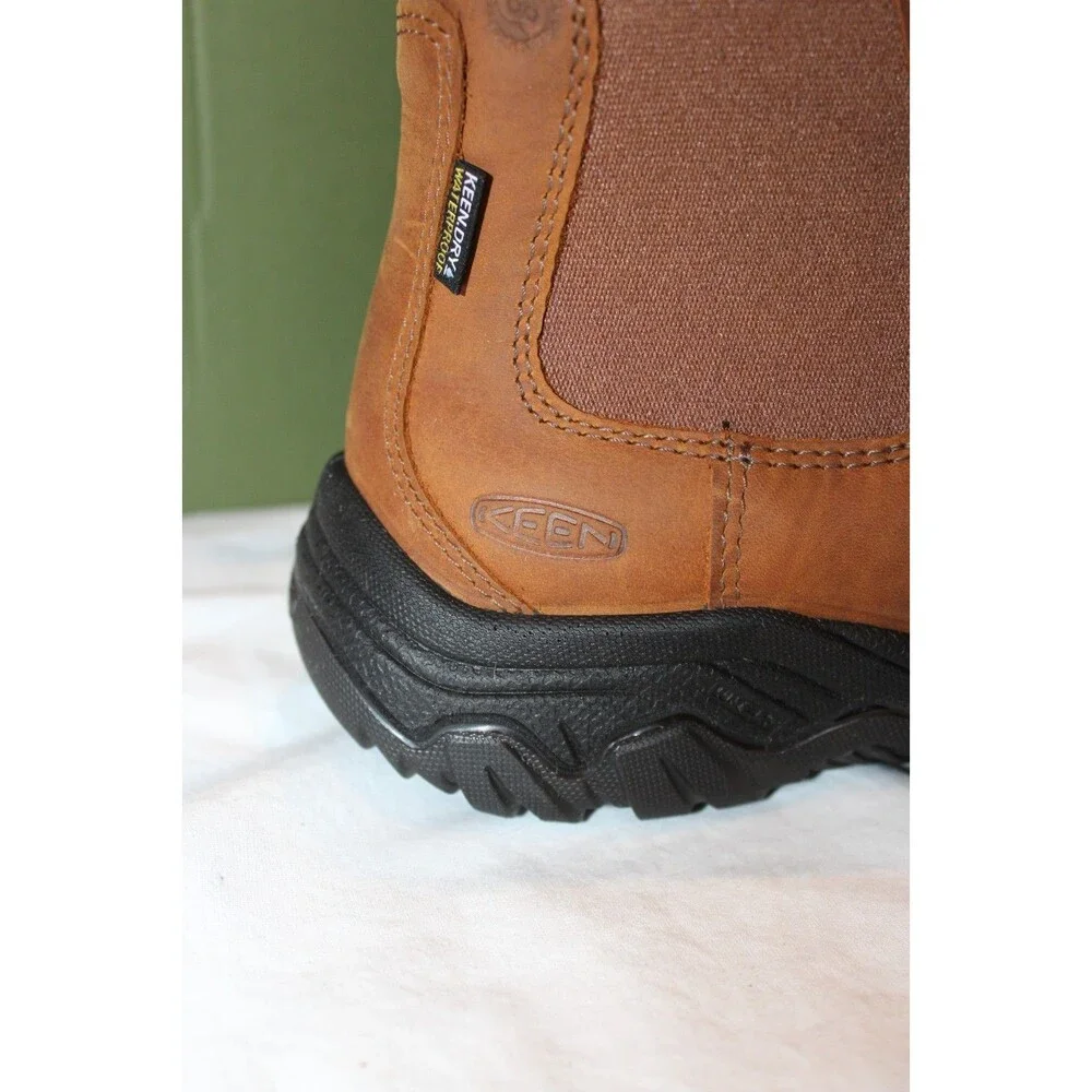 Keen Greta Chelsea II Waterproof Boots Size 7 Women's BISON BLACK Leather $175